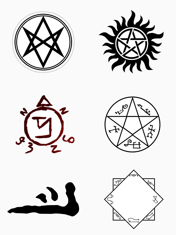 "Supernatural Symbols" T-shirt for Sale by spnprincess | Redbubble