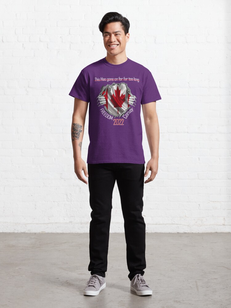 Disover CANADA FREEDOM CONVOY 2022 CANADIAN MAPLE LEAF TRUCKER SUPPORTERS TEES Classic T-Shirt