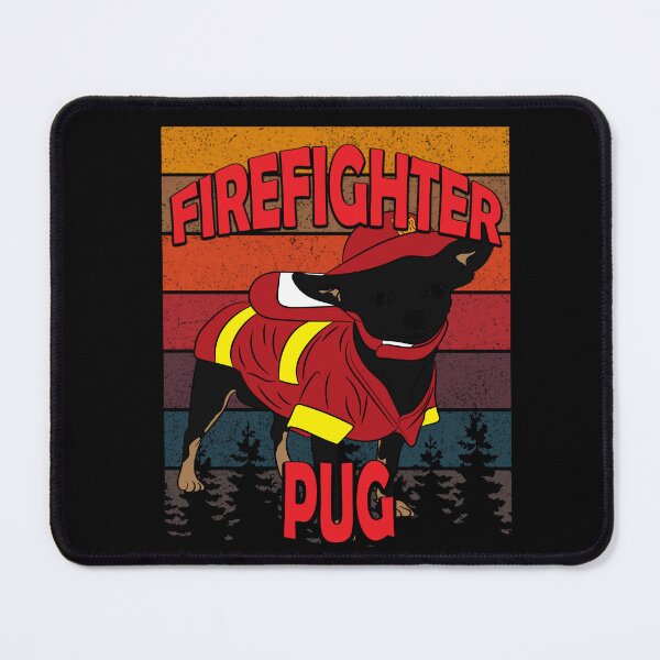 Item preview,  Firefighter pug/ dog artistic retro sunset/distressed design designed and sold by SamRVstore.