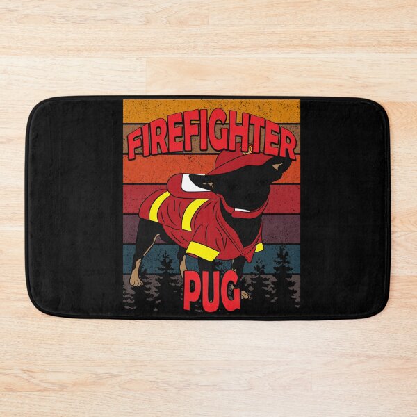 Item preview,  Firefighter pug/ dog artistic retro sunset/distressed design designed and sold by SamRVstore.
