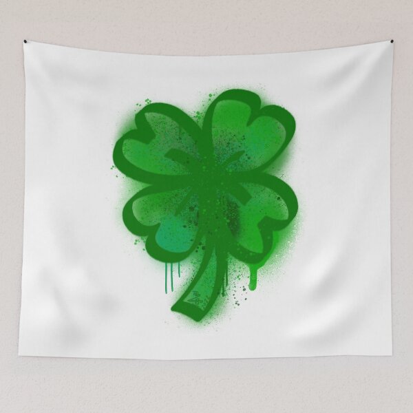 Item preview, Drippy Green Lucky Shamrock Four Leaf Clover Graffiti Spray Paint v2 designed and sold by that5280lady.