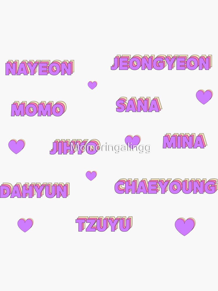 TWICE ALL 9 MEMBERS NAMES PACK