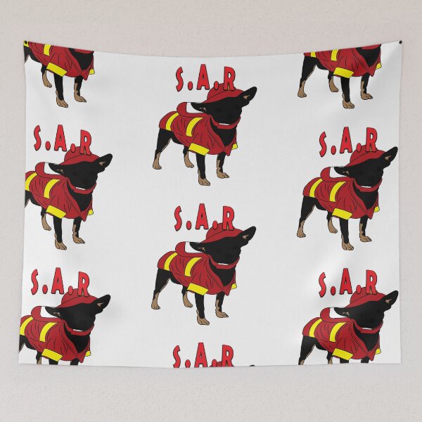 Item preview, Search and rescue/ SAR/firefighter pug/ dog artistic design designed and sold by SamRVstore.