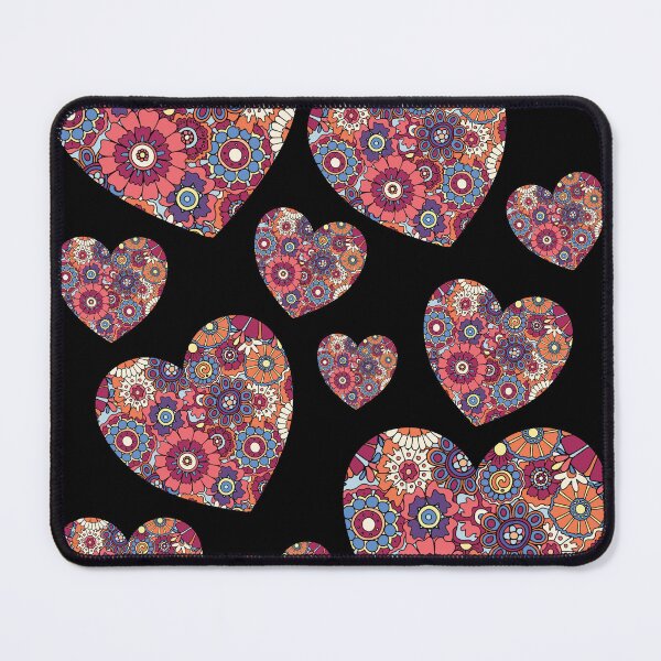 Item preview, Hearts - with retro paisley flower floral pattern designed and sold by Rhu Creations.