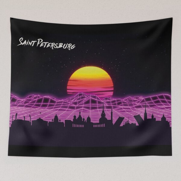 Item preview, Saint Petersburg Skyline Neon Nights designed and sold by DFerraz.