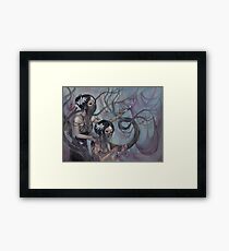 collecting silk from crystal spiders Framed Print