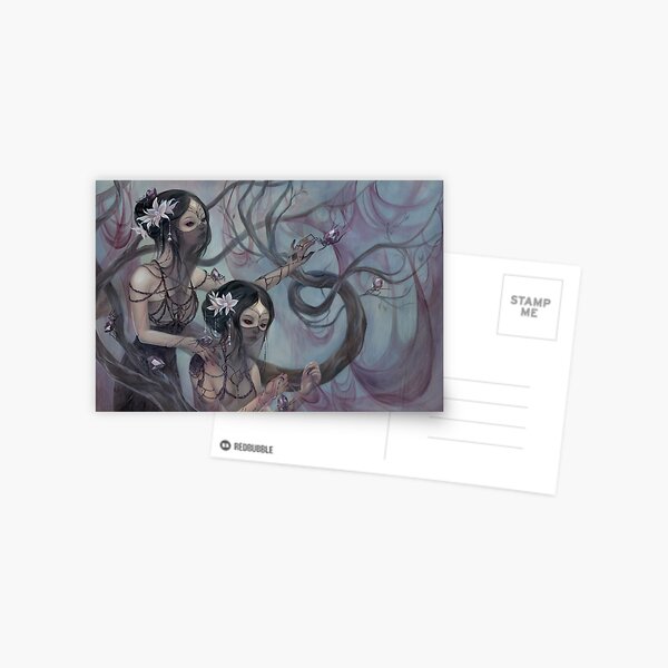 collecting silk from crystal spiders Postcard
