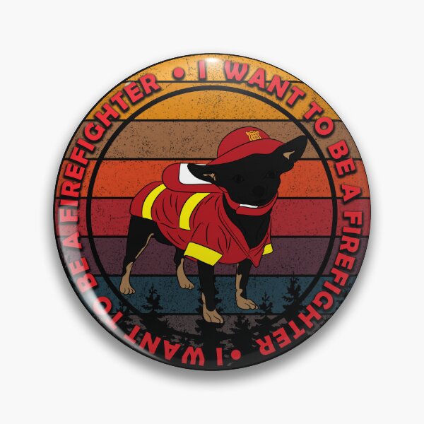 Item preview, I want to be a firefighter/dog/artistic/sunset retro distressed design designed and sold by SamRVstore.