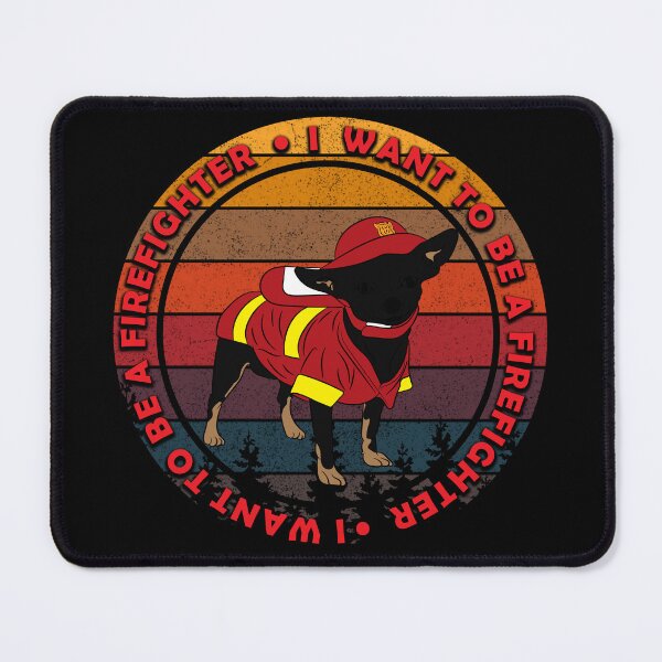 Item preview, I want to be a firefighter/dog/artistic/sunset retro distressed design designed and sold by SamRVstore.