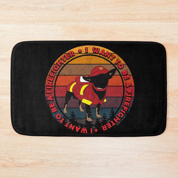 Item preview, I want to be a firefighter/dog/artistic/sunset retro distressed design designed and sold by SamRVstore.