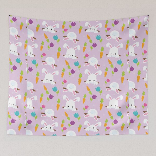Item preview, Pink Easter Bunny Rabbit Cute Kawaii Pattern designed and sold by ILLYL Creatives.