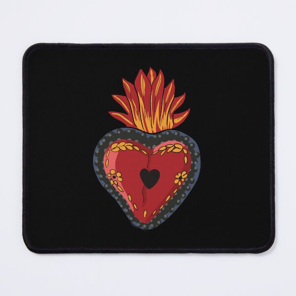 Item preview, Flaming Sacred Heart Mexican Style Folk Art designed and sold by ElJimmo.