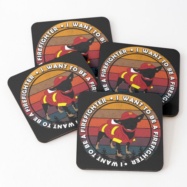Item preview,  I want to be a firefighter/dog/artistic/sunset retro distressed design designed and sold by SamRVstore.