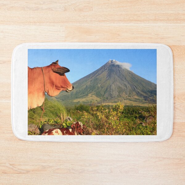 Item preview, Cow with Mayon Volcano background  designed and sold by Pabalonshop.