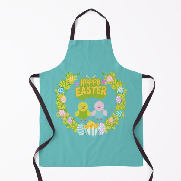 Item preview, Happy Easter Wreath in Green Blue Pink and Purple with Cute Little Chics and Eggs designed and sold by CraftyAnimal.