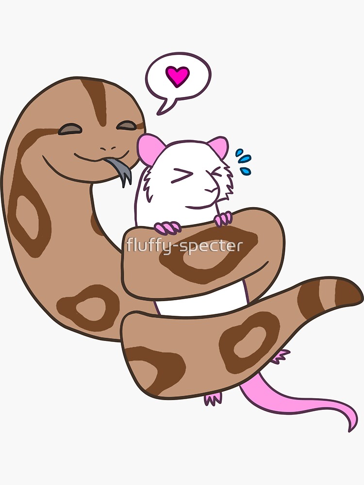"Snake Constricting Rat" Sticker by fluffy-specter | Redbubble
