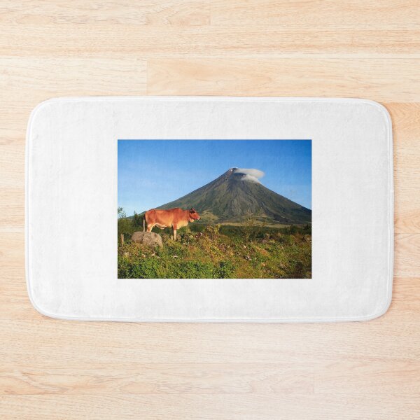 Item preview, Cow with Mayon Volcano background  designed and sold by Pabalonshop.