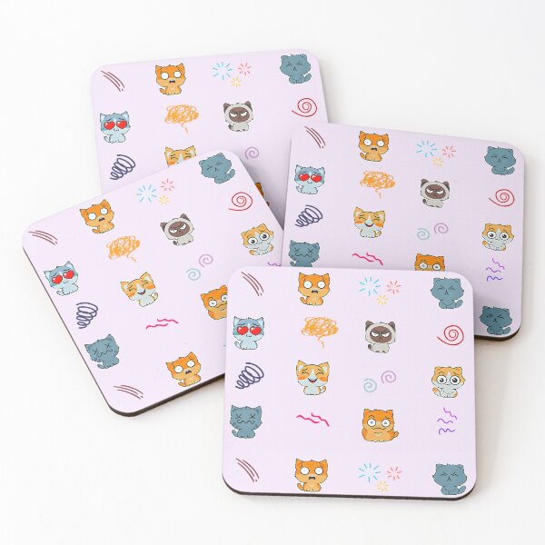 Item preview, Japanese Kawaii Kitten Emoji with doodle art designed and sold by RyanCaudell.