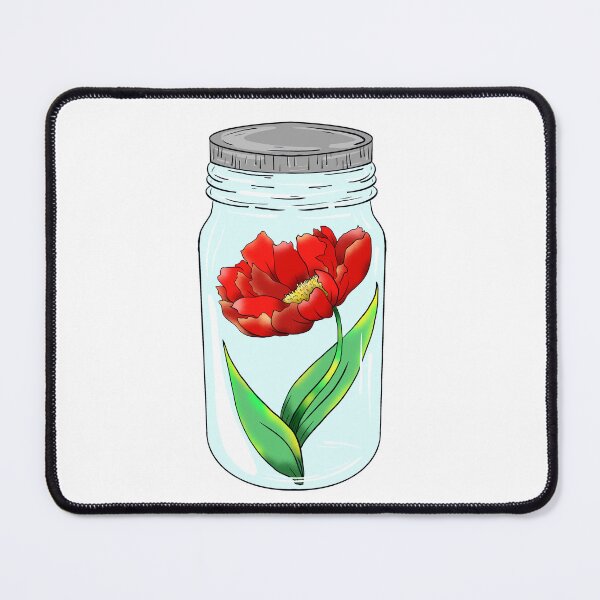 Item preview, Single Red Flower In Mason Jar designed and sold by missmann.