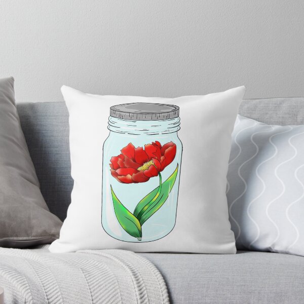 Item preview, Single Red Flower In Mason Jar designed and sold by missmann.
