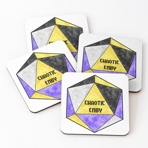 Item preview, Chaotic Nonbinary D20 Dice designed and sold by JustAddCaffeine.
