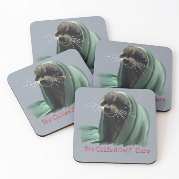 Item preview, Self-Care Racoon designed and sold by TheHappyBubble.