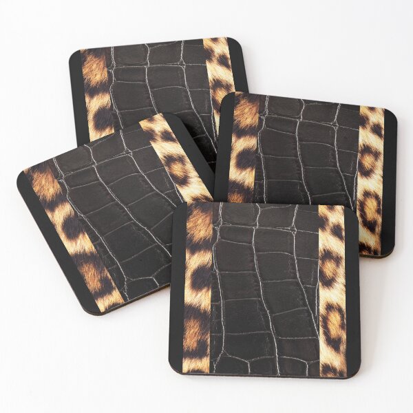 Item preview, Black Leather & Leopard Skin Fashion Texture Photo Design designed and sold by EarthArtDesigns.