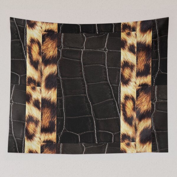 Item preview, Black Leather & Leopard Skin Fashion Texture Photo Design designed and sold by EarthArtDesigns.