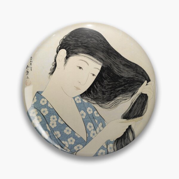 Item preview, Hashiguchi Goyo Woman in Blue Combing Her Hair designed and sold by Barrart Studio.