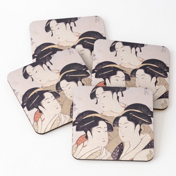 Item preview, Kitagawa Utamaro Toji san bijin Three Beauties of the Present Day designed and sold by Barrart Studio.