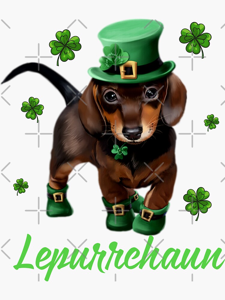  St Patrick's Day Dachshund Dog Shamrock Saint Paddy's