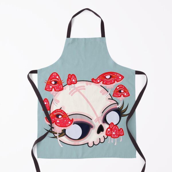 Item preview, a skull & some little mushrooms designed and sold by tentaclemade.