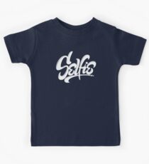 Awesome Skateboard Graffiti Selfie Street Art Lettering - Wicked White on Black Kids Tee