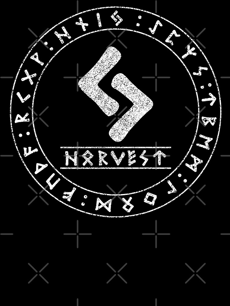 Rune symbol of Year Jera. Old stamp of the vikings rune circle