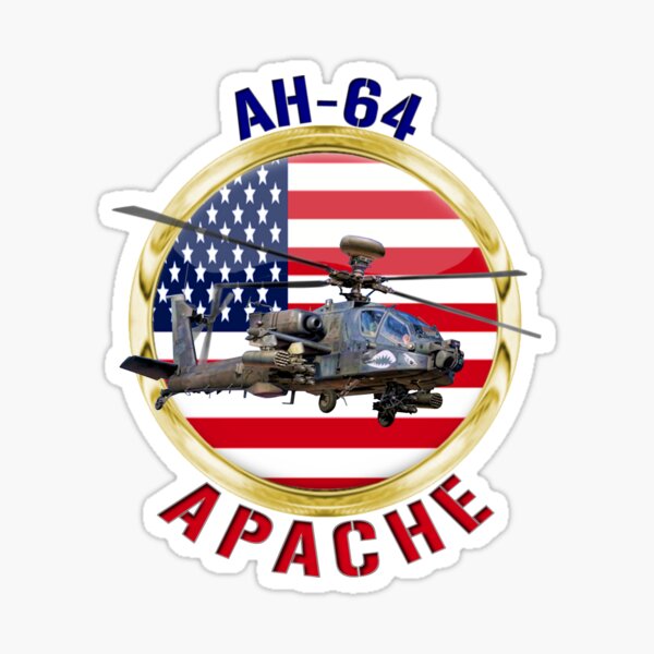 Vista previa del artículo con la obra «Apache AH-64», diseñado y vendido por Mil Merchant.