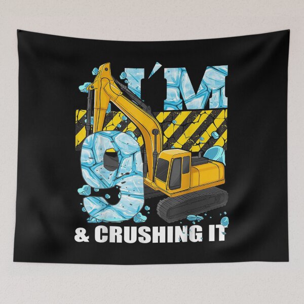 Item preview, I'm 9 And Digging It Being 9 Boys 9th Birthday Bulldozer Boy  designed and sold by 77tara.