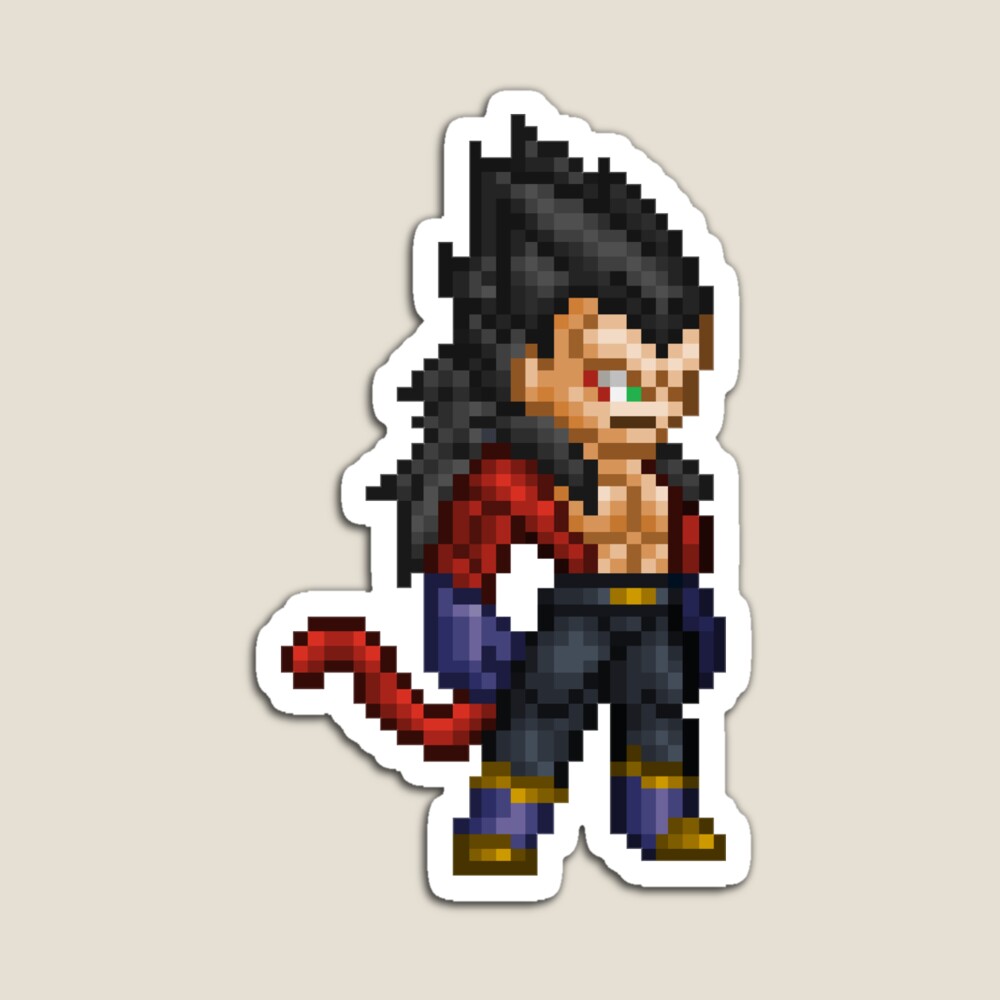 Pixel Art Dragon Ball Z Sangoku Super Sayen 4 "Vegeta Super Saiyan 4 Pixel Edition" Sticker for Sale by adventfan | Redbubble