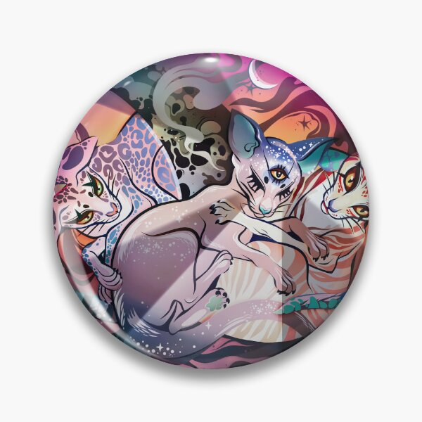 Item preview, Night awakening. Solar space cats represent the journey of day into dark realm.  designed and sold by NormaBorealis.