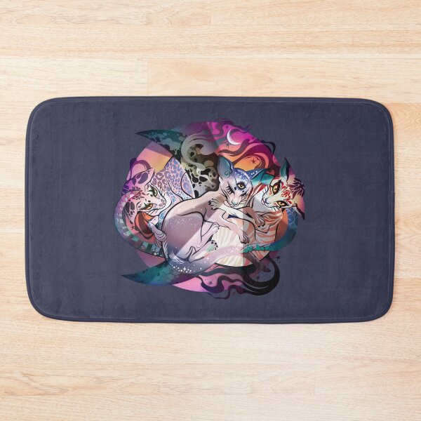 Item preview, Night awakening. Solar space cats represent the journey of day into dark realm.  designed and sold by NormaBorealis.