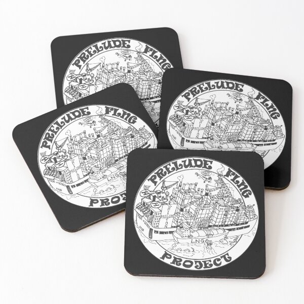 Item preview, Prelude FLNG Project black line on white logo designed and sold by Kim Grace.