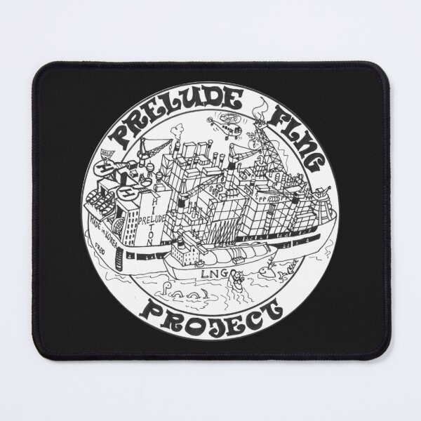 Item preview, Prelude FLNG Project black line on white logo designed and sold by Kim Grace.