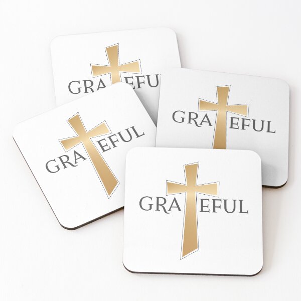 Item preview, Christian Design - Grateful, with a Gold Cross Integrated in the Design designed and sold by simplydesignart.