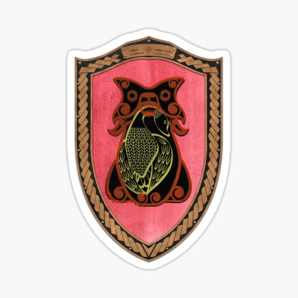 Onset (Shield Copper Celtic Rope on black leather) Sticker