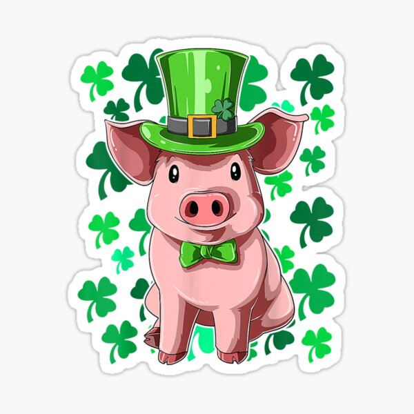 st-patrick-s-day-pig-leprechaun-lucky-irish-pig-farmers-sticker-by-deitchart-redbubble