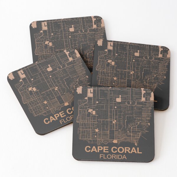 Item preview, Cape Coral Chocolate color Map Art Florida USA designed and sold by EpicMaps.