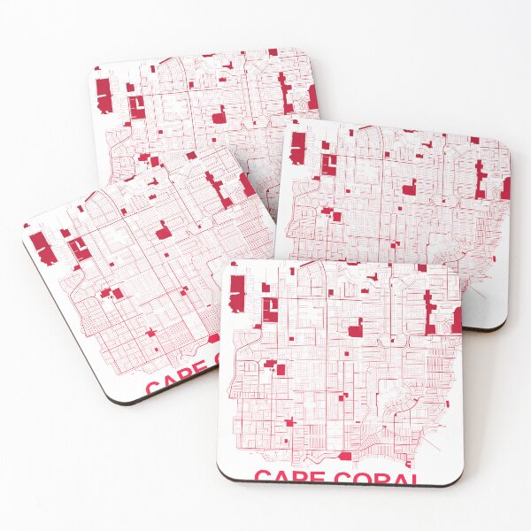 Item preview, Cape Coral red wine color Map Art Florida USA designed and sold by EpicMaps.