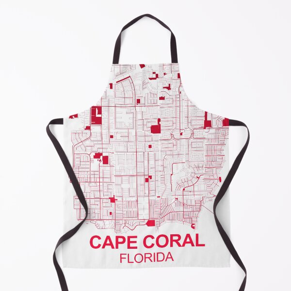 Item preview, Cape Coral red wine color Map Art Florida USA designed and sold by EpicMaps.
