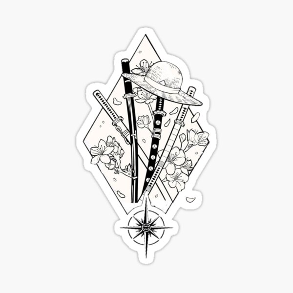 Zoro tattoo swords one piece drawing  One piece tattoos Hand tattoos for  guys Small chest tattoos