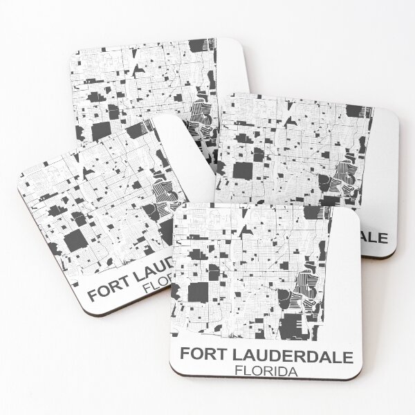 Item preview, Fort Lauderdale, mapa en blanco y negro, arte, Florida, EE. UU. designed and sold by EpicMaps.