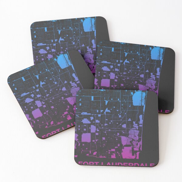 Item preview, Fort Lauderdale Pink Blue Map Art Florida USA designed and sold by EpicMaps.